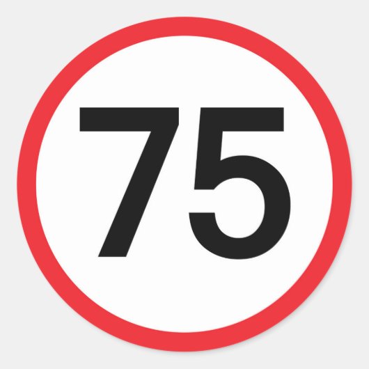 snelheidslimiet 75 ronde sticker (Voorkant)