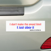 Snelheidslimiet bumper sticker (Op auto)