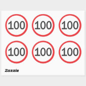 Snelheidslimiet honderd ronde sticker (Vel)