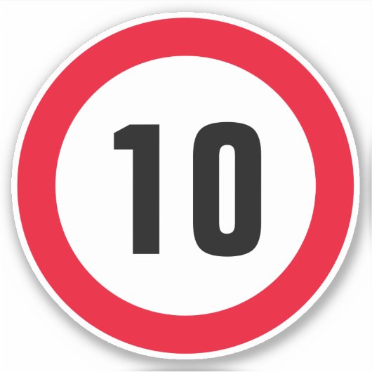 Snelheidslimiet stickers Maximaal 10 mph (Voorkant)