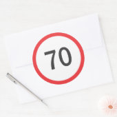 Snelheidslimiet zeventig ronde sticker (Envelop)