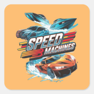 Snelheidsmachines Vierkante Sticker