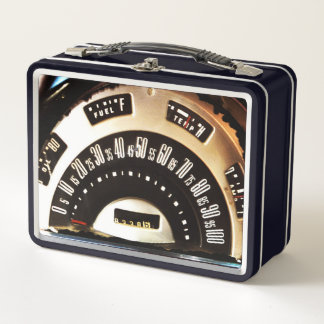 Snelheidsmeter met meters van klassieke auto uit d