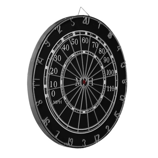 Snelheidsmeter MPH Monogram Garage Dart Board Dartbord (Voorkant Links)