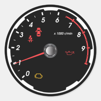 Snelheidsmeter - Tachometer-telefooncel Ronde Sticker
