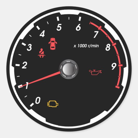 Snelheidsmeter - Tachometer-telefooncel Ronde Sticker (Voorkant)