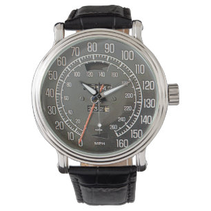 Snelheidsmeter van klassieke sportwagen uit het mi horloge