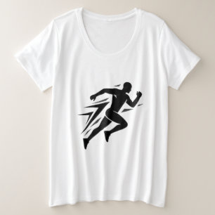 Snelheidsrenner Silhouet Atletisch Sportontwerp Grote Maat T-shirt
