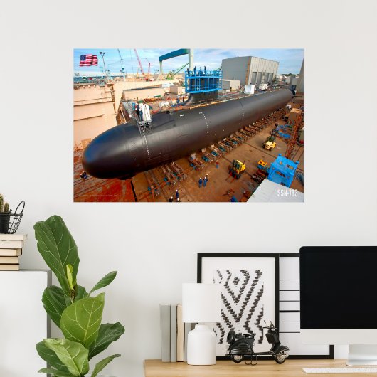 SNELLE AANVAL SUBMARINE - SSN-783 POSTER (Thuiskantoor)