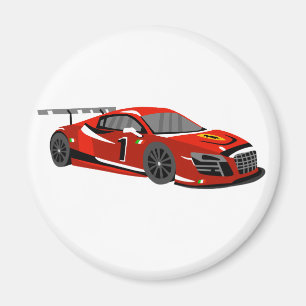 Snelle auto-cartoon Extreme race Kies achterkle Magneet