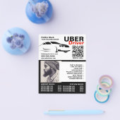 Snelle auto Logo, Foto, Uber chauffeur, prijslijst Flyer (Enkel)