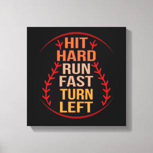 Snelle Baseball Player Sportlover Ca met harde run Canvas Afdruk