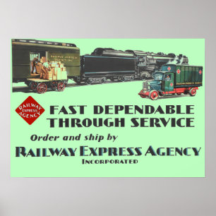 Snelle betrouwbare spoorwegdienst poster
