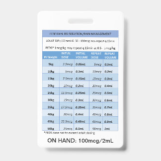 SNELLE DOSERING M.B.T. FENTANYL VOOR RSI-SEDATIE E BADGE