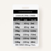Snelle dosering RE: Succinylcholine RSI Paralytisc Badge (Achterkant)