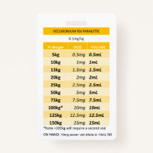 Snelle dosering RE: Vecuronium & Rocuronium Paraly