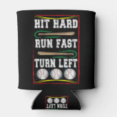 Snelle draai links Baseball Player Blikjeskoeler (Achterkant)