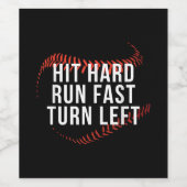 Snelle draai links Funny Baseball Player Wijn Etiket (Enkel label)