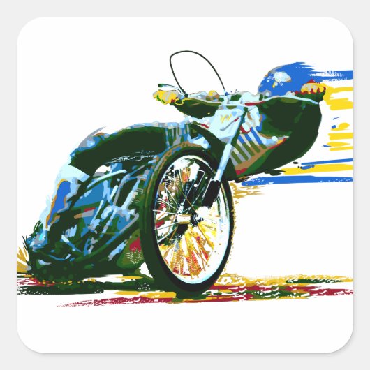 Snelle Geweldige snelwegcyclus Vierkante Sticker (Voorkant)