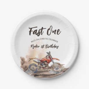 Snelle Kleine Racers Eerste Verjaardag Papieren Bordje