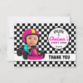 Snelle ONE Aangepaste Roze Race Car Driver Bedankkaart (Voorkant)