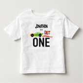 Snelle ONE raceauto eerste verjaardagsfeestje Kinder Shirts (Voorkant)