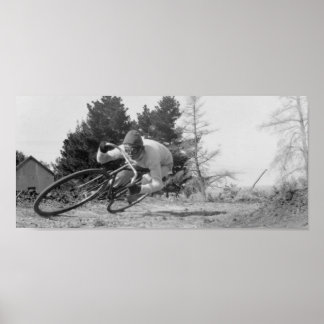 snelle oude fiets. poster