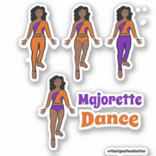 Snelle wissel danser stickers paars oranje