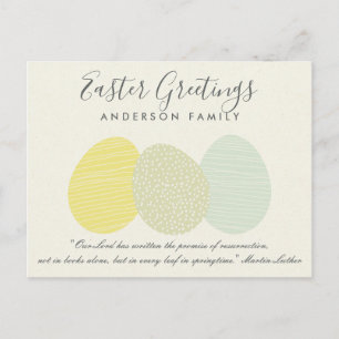 SNELLE ZACHTE PASTEL EENVOUDIGERE EIEREN FEESTDAGENKAART