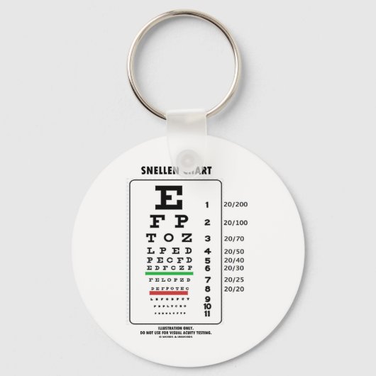 Snellen Chart (Medische visuele scherpte testen) Sleutelhanger (Voorkant)