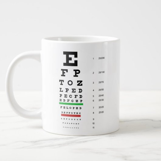 Snellen Eye Chart Extra Grote Beker (Links)