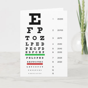Snellen Eye Chart-kaart Kaart