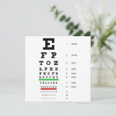 Snellen Eye Chart-uitnodiging Kaart (Staand voorkant)