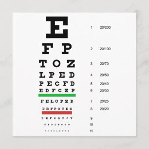 Snellen Eye Chart-uitnodiging Kaart