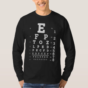 Snellen Test Grafiek Optometrie Oogonderzoek - Uni T-shirt