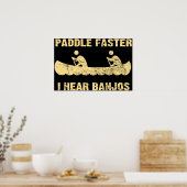 Sneller horen we banjos -  donker poster (Keuken)
