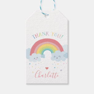 SNELLER RAINBOW CLOUDS kinder pastelkleuren afbeel Cadeaulabel