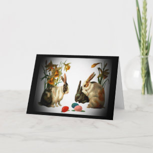 Snellere  Bunnies die Snoep-eieren bekijken, ZSSG Feestdagen Kaart