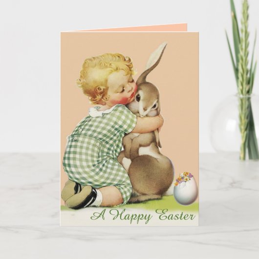 SNELLERE BUNNY baby HUGGGGING, Roze Feestdagen Kaart (Voorkant)