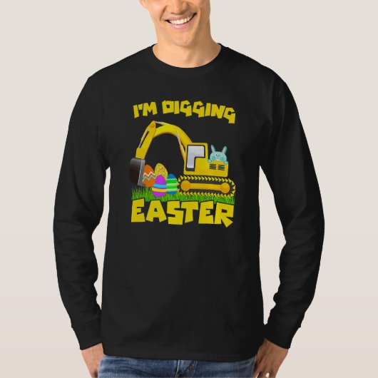 Snellere bunny Eggs Digging Tractor Excavator Kind T-shirt (Voorkant)