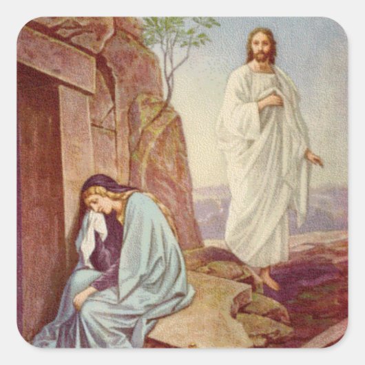 Snellere herrijzingsdag vierkante sticker (Voorkant)