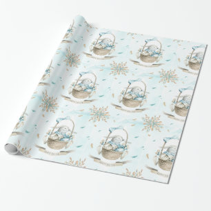 Snellere mand met bundelbloemen en eieren cadeaupapier