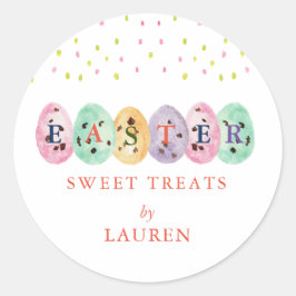 Snellere waterverf paaseieren Pasen snoep Ronde Sticker