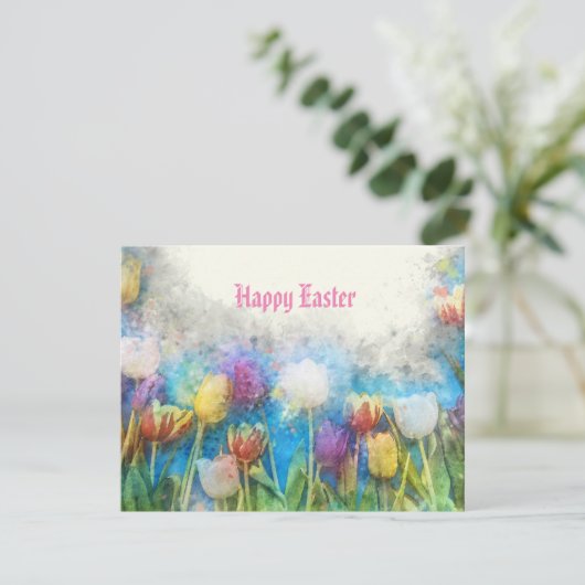 Snellere Waterverf Tulpen Kaart (Staand voorkant)