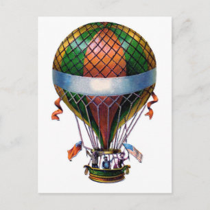 snelluchtballon Steampunk Briefkaart
