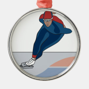 snelskater metalen ornament