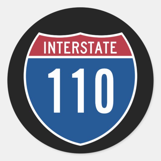 Snelweg 110 ronde sticker (Voorkant)