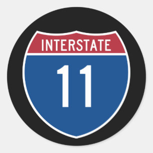 Snelweg 11 ronde sticker