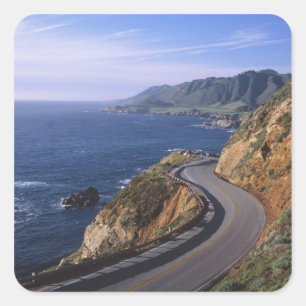 Snelweg 1 langs de Californische kust bij Vierkante Sticker