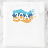 Snelweg 30A Florida Beach Swash Design Ovale Sticker (Tas)